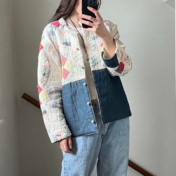 Bode Jackets & Blazers - B Sides X Bode Quilted Jacket Patchwork Denim Collaboration Coat Size Small